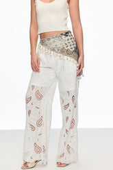 Calanthe Kesimli İşlemeli Pantolon